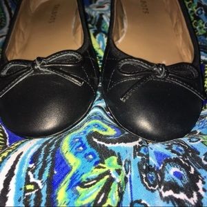 EUC Talbots Black 7.5M Leather Ballet Flats